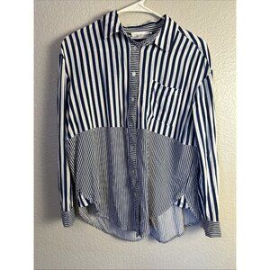 Jane +‎ Delancey Women's Button Down Shirt Long Sleeve Blouse Striped Small